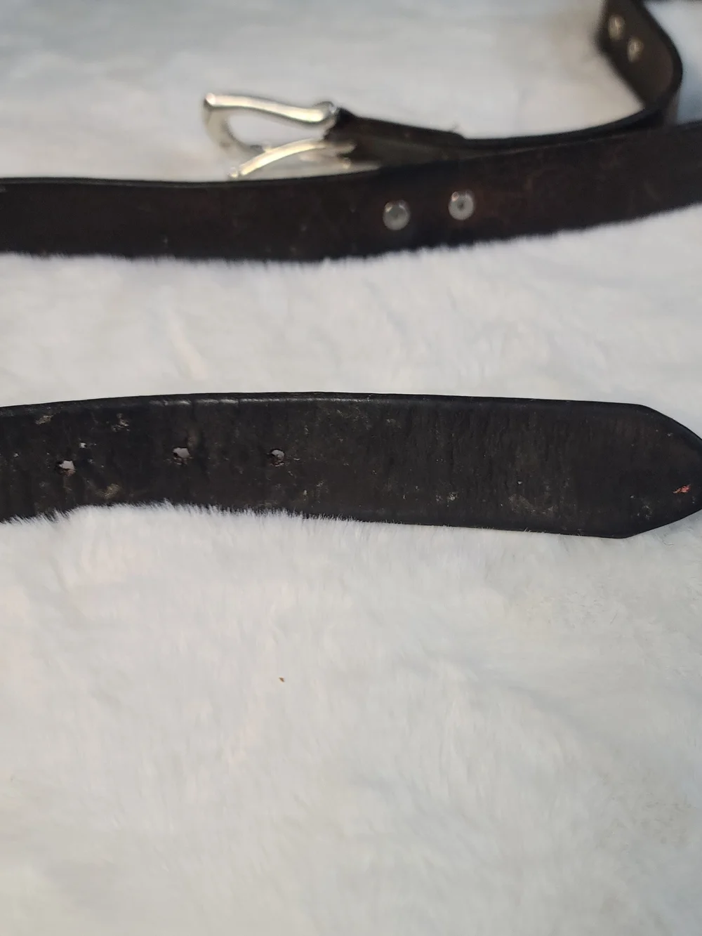 Men's Dark Brown Leather Belt with Silver Buckle and Concho Accent